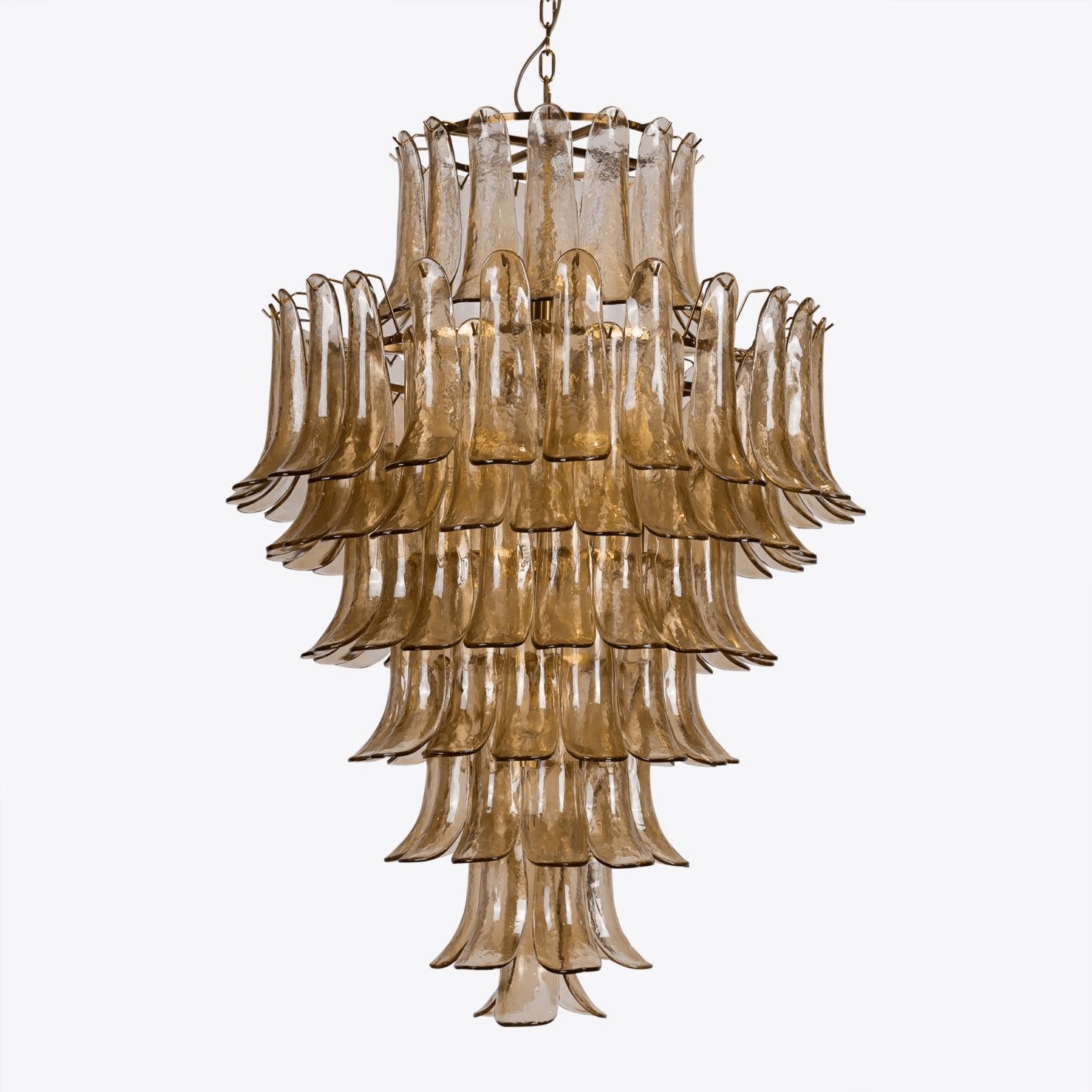 Murano Glass Petalo Chandelier - Mid Century Modern Chandelier For Stairwell And High Ceiling K2211