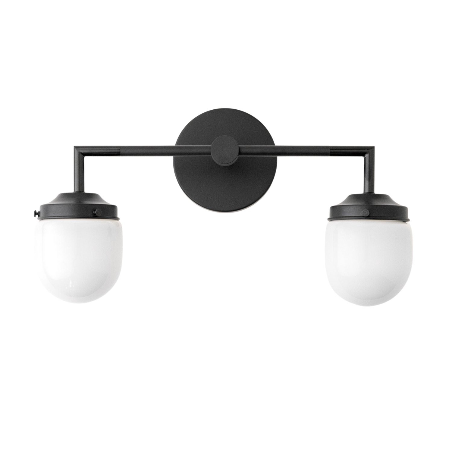 Opalume Double Glass Vanity Light - Retro Industrial Bathroom Wall Lamp K1424