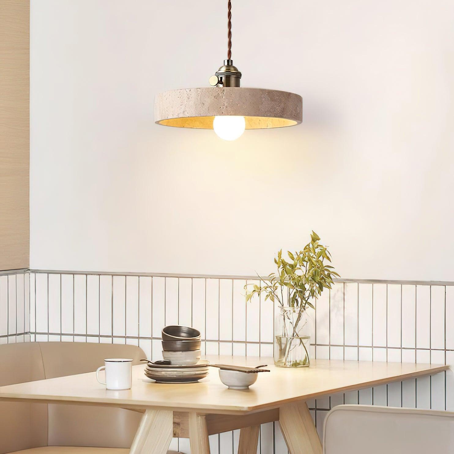 Alagusmo Minimalist Travertine Pendant Light D892