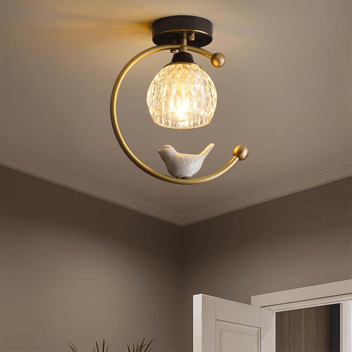 Ceramic Bird Ceiling Lamp K989