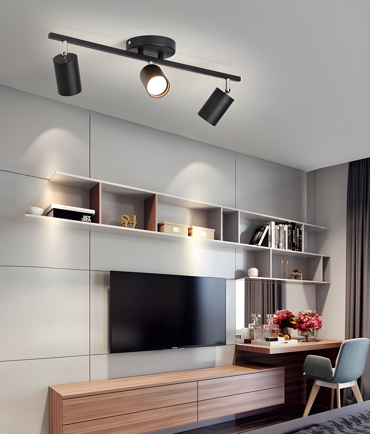 Row Of Multi-Head Metal Ceiling Lights K373