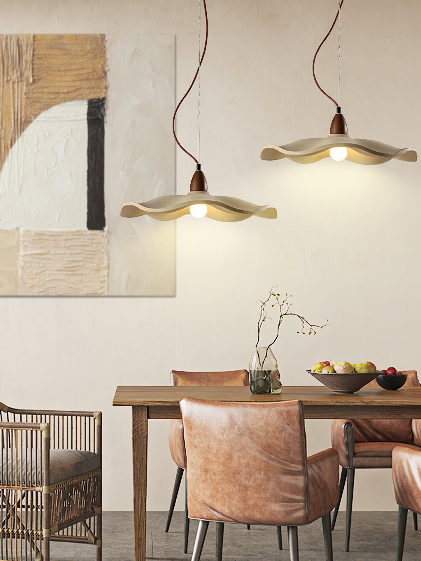 Japanese Wabi-Sabi Style Cement Wave Pendant Lamp K309
