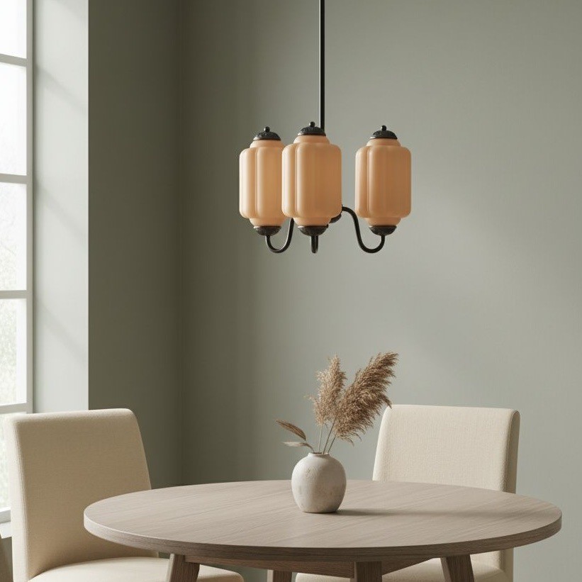 3 Lights Eloise Glass Chandelier for Living Room K947