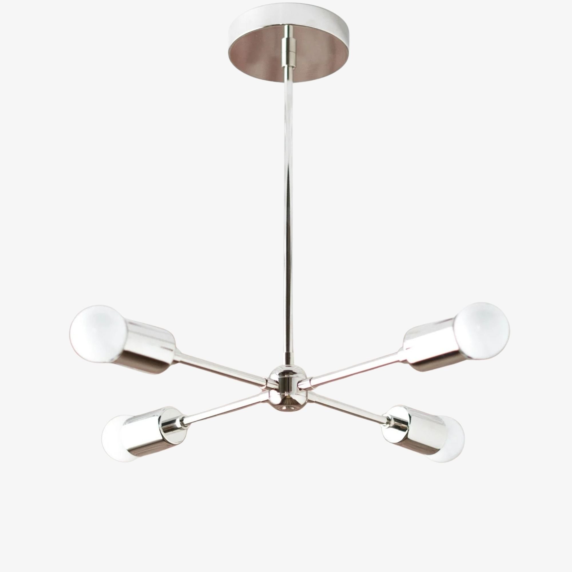 Mobilux Line Mid Century Gold Sputnik Chandelier - Geometric Brass Fixture K1445