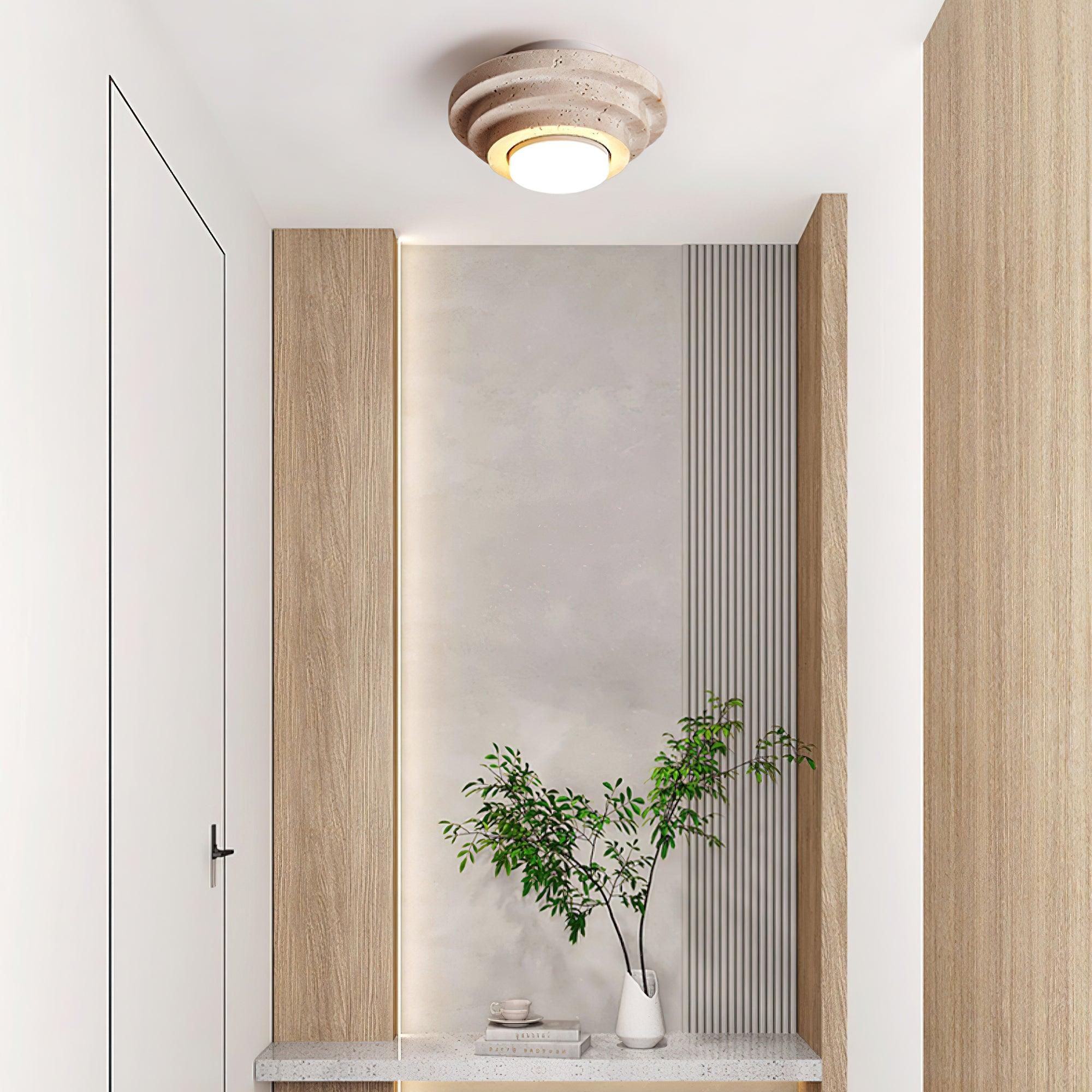 Aperture Travertine Ceiling Light D895