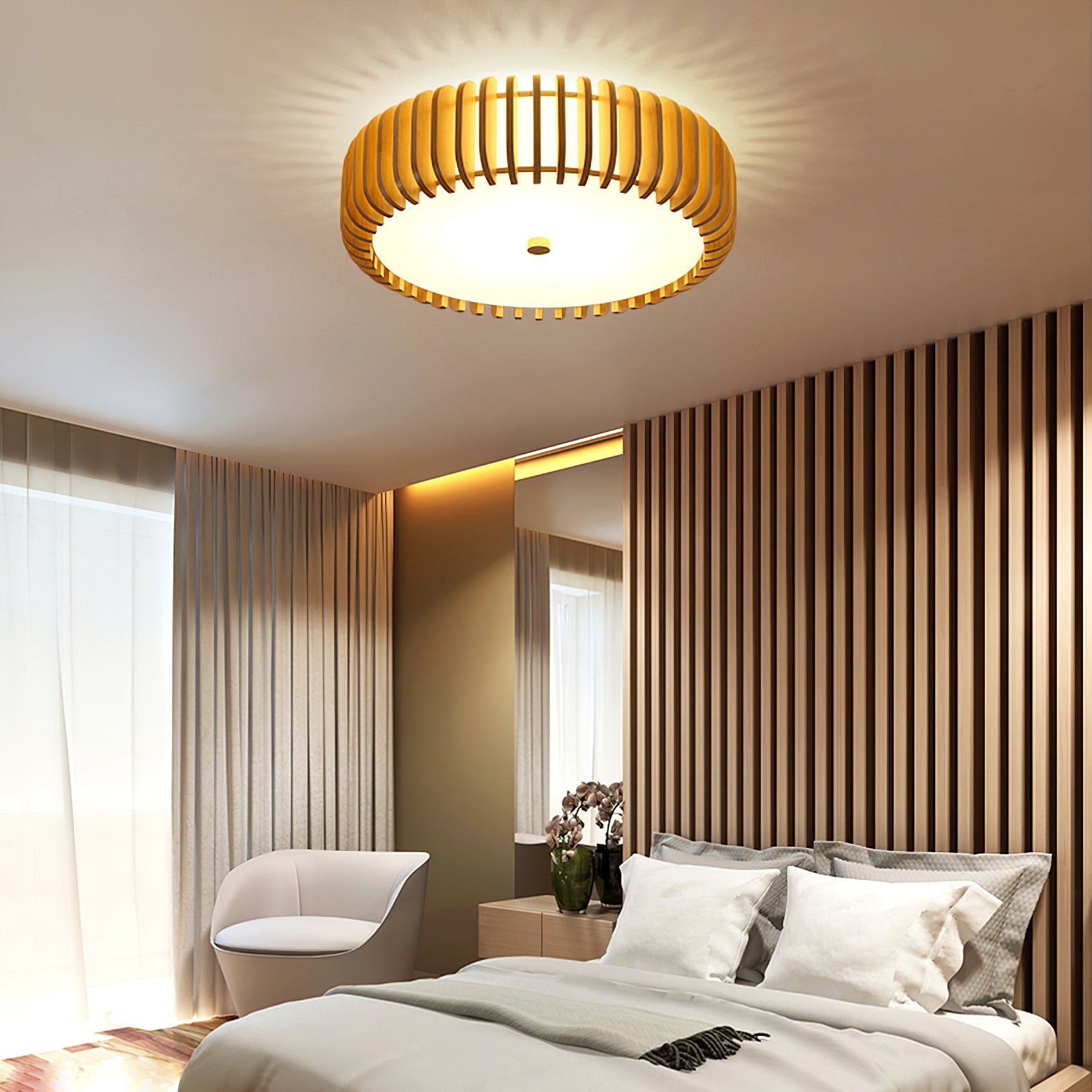 Wooden Drum Ceiling Lamp K1098