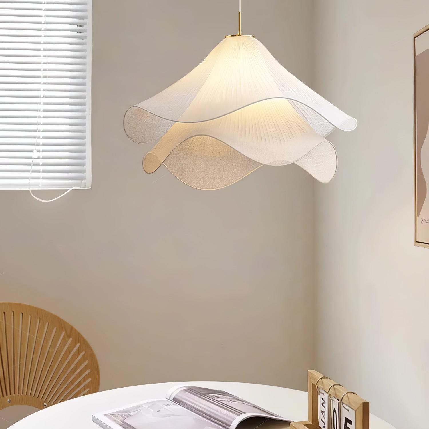 Ethereal Draped Shade Pendant Light – Modern Ambient Light for Bedrooms & Lounges K1192