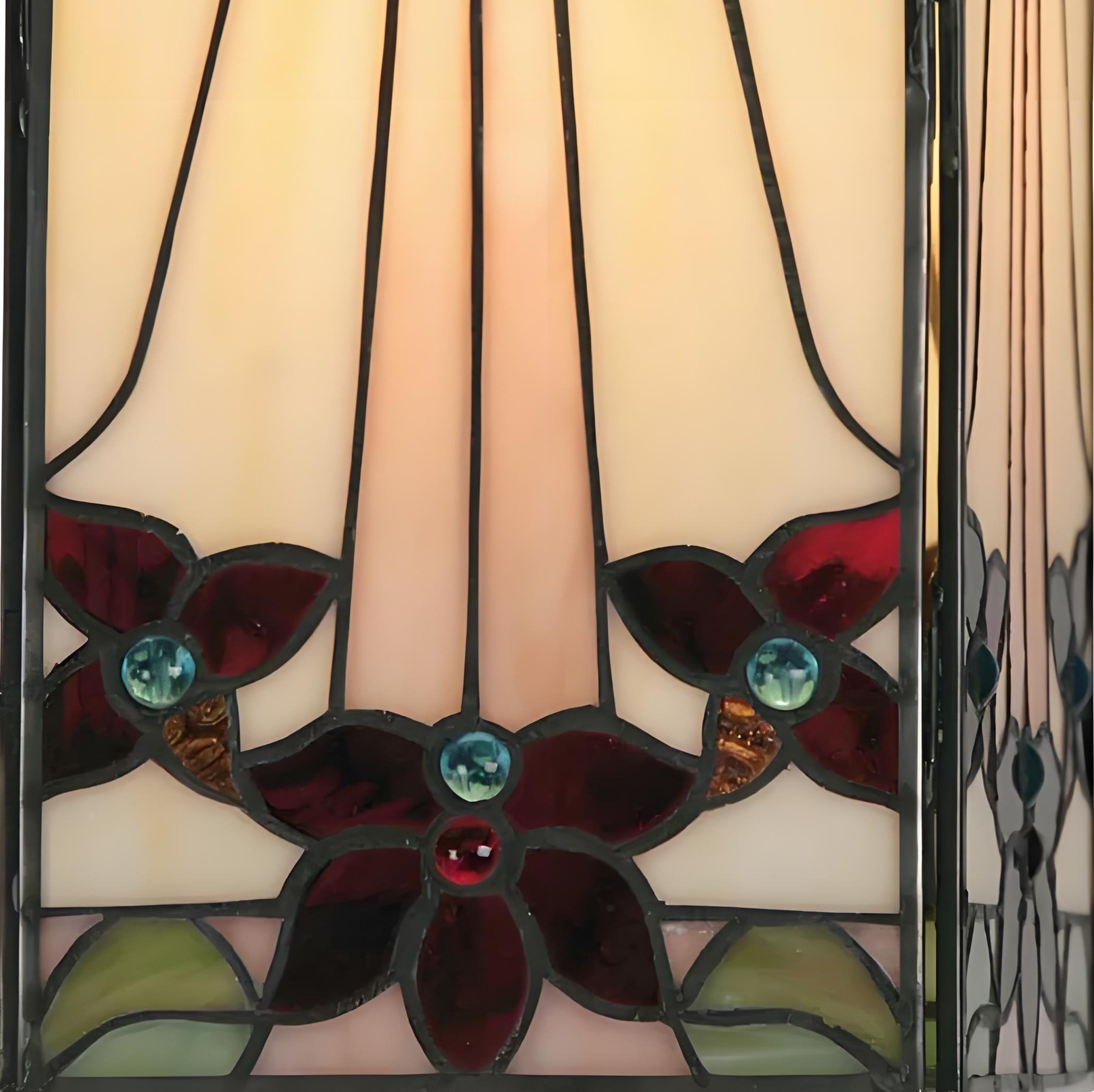 TF Camillo Mosaic Tiffany Glass Pendant Light - Square Lantern Shade - Artisan Home Décor Accessory K1997