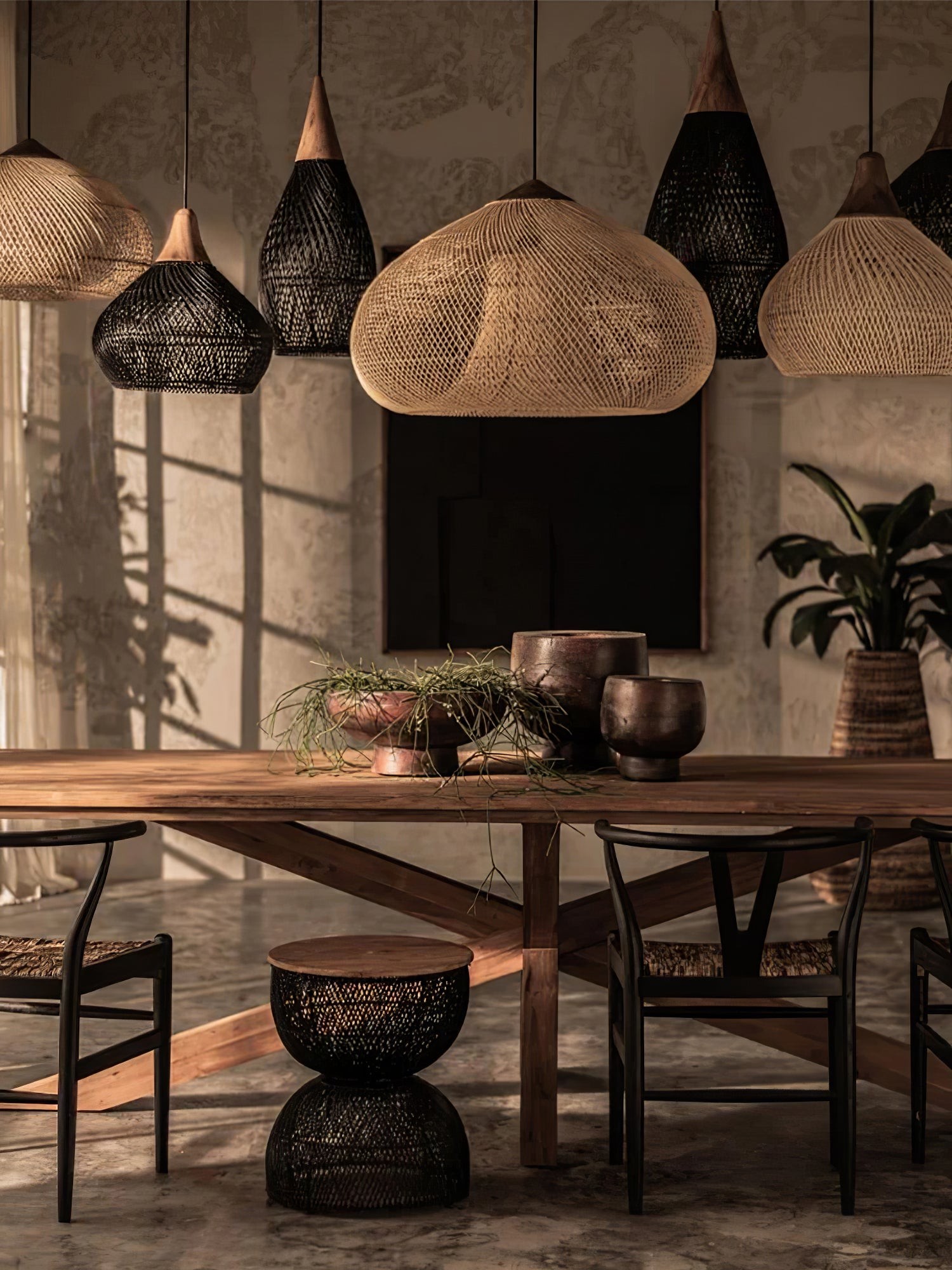 Harp Braided Rattan Pendant Lamp K1175