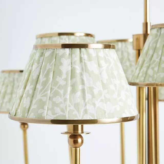 Ruchee Chandelier - Layered Fabric Shade Brass Ceiling Light for Dining or Living Spaces K1657