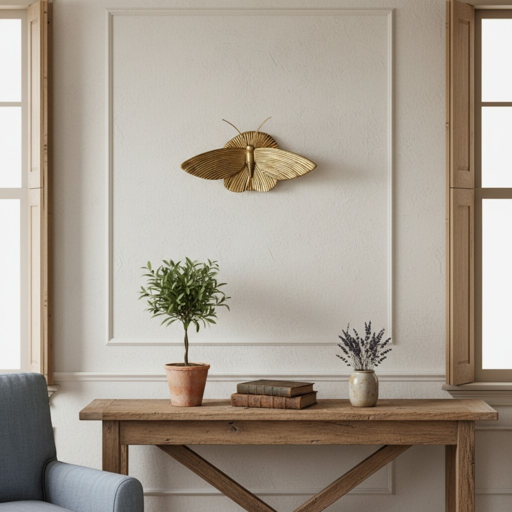 Mothriel Moth-Inspired Metal Wall Sconce - Artistic Vintage Wall Light for Bedroom K2287