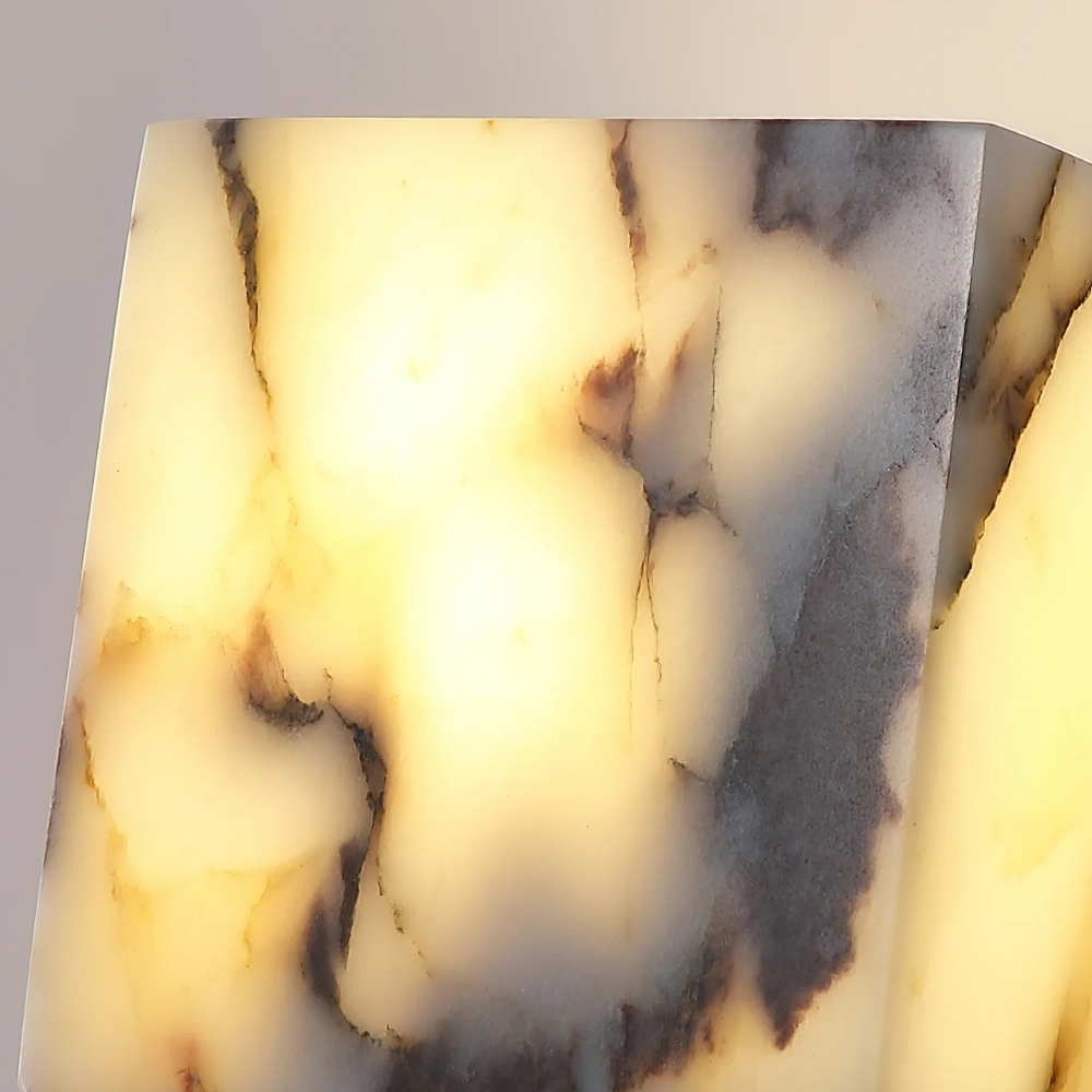 Alverra Modern Wall Sconce Geometric Stone Design - Ambient Wall Lighting for Living Space K2376
