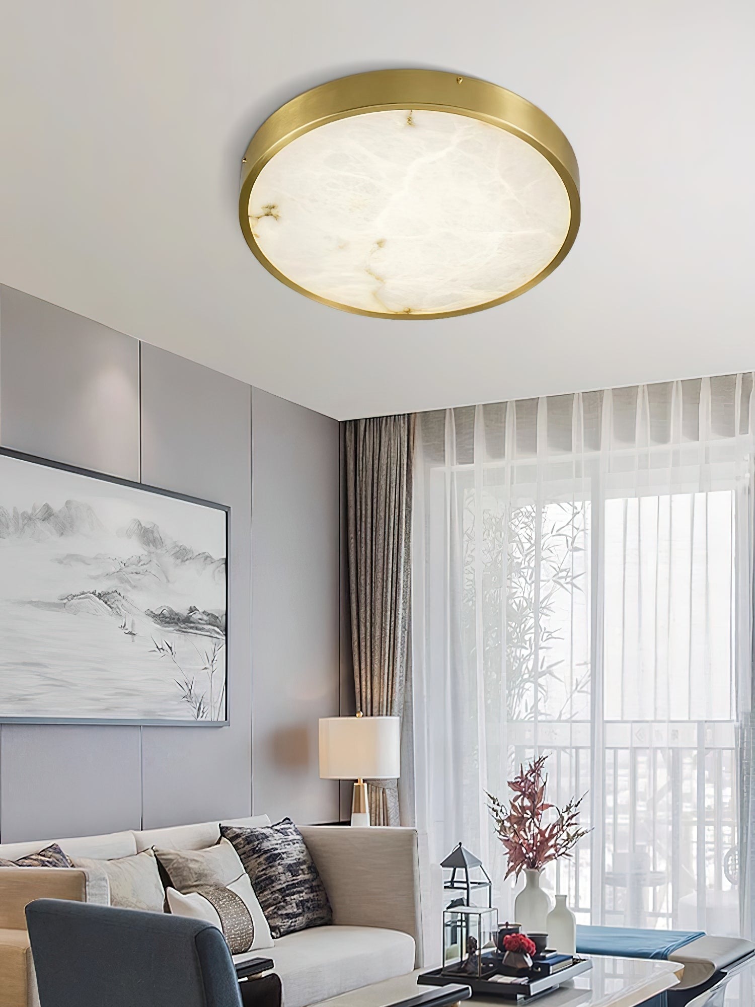 Geometric Alabaster Recessed Ceiling Light D431