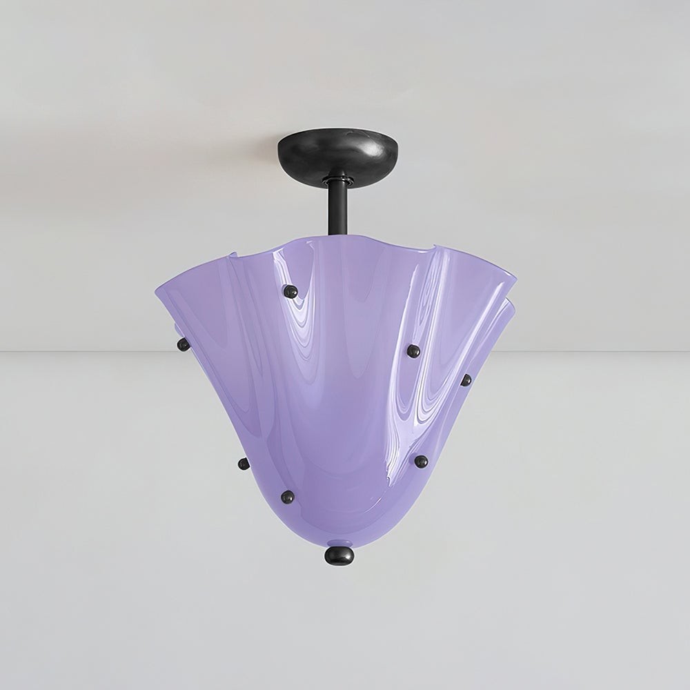 Bellina Glass Flush Mount – Artistic Fazzo Ceiling Lamp for Bedroom or Hallway K1133