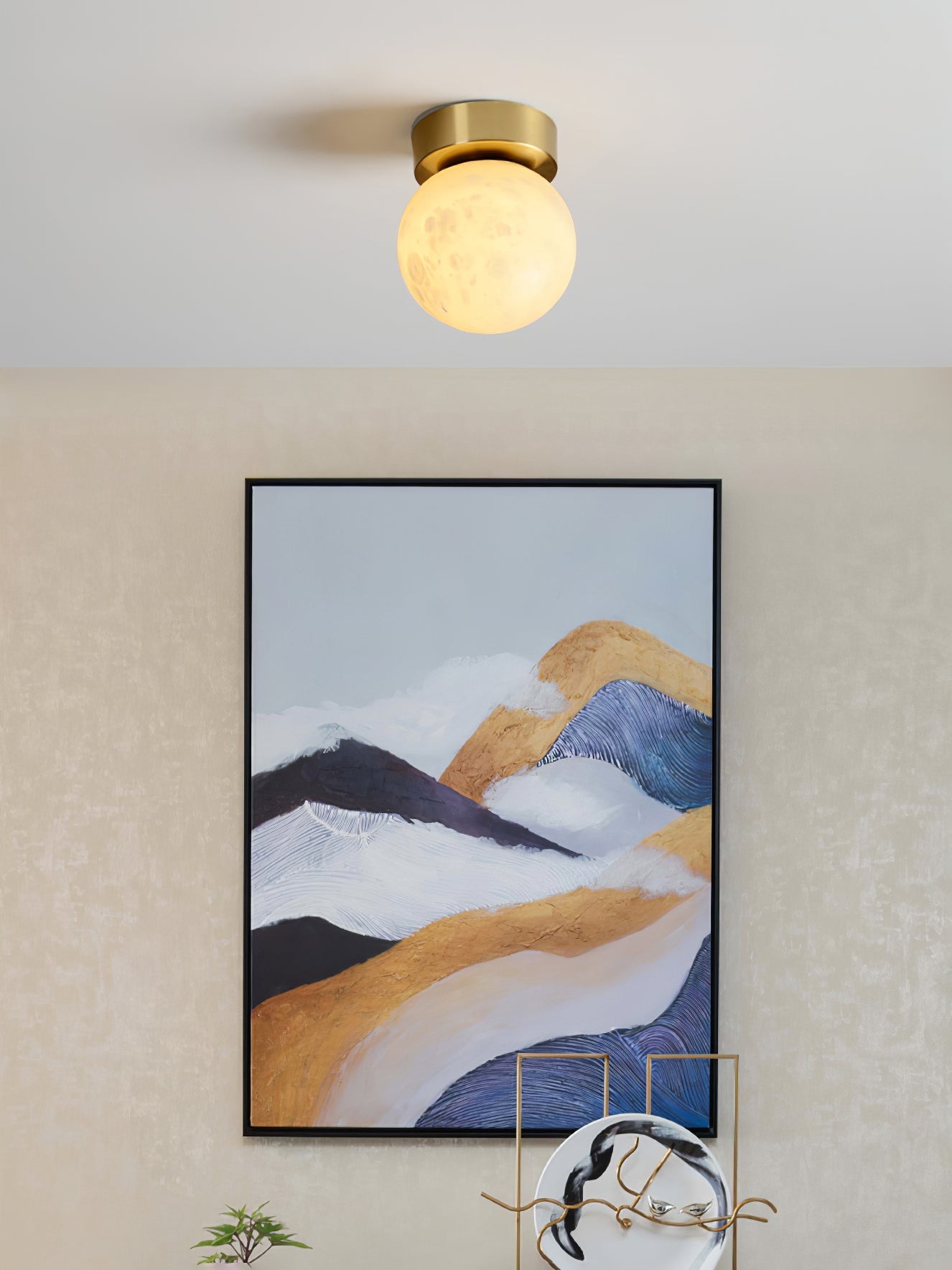 Moon Alabaster Ceiling Lamp K528