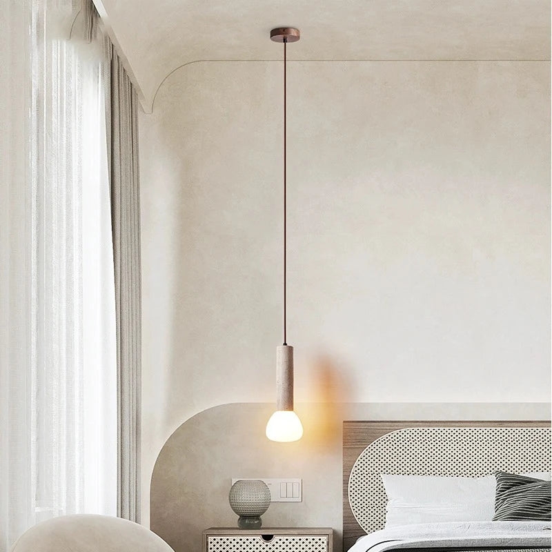 Elegant Travertine Cream Style Pendant Light D920