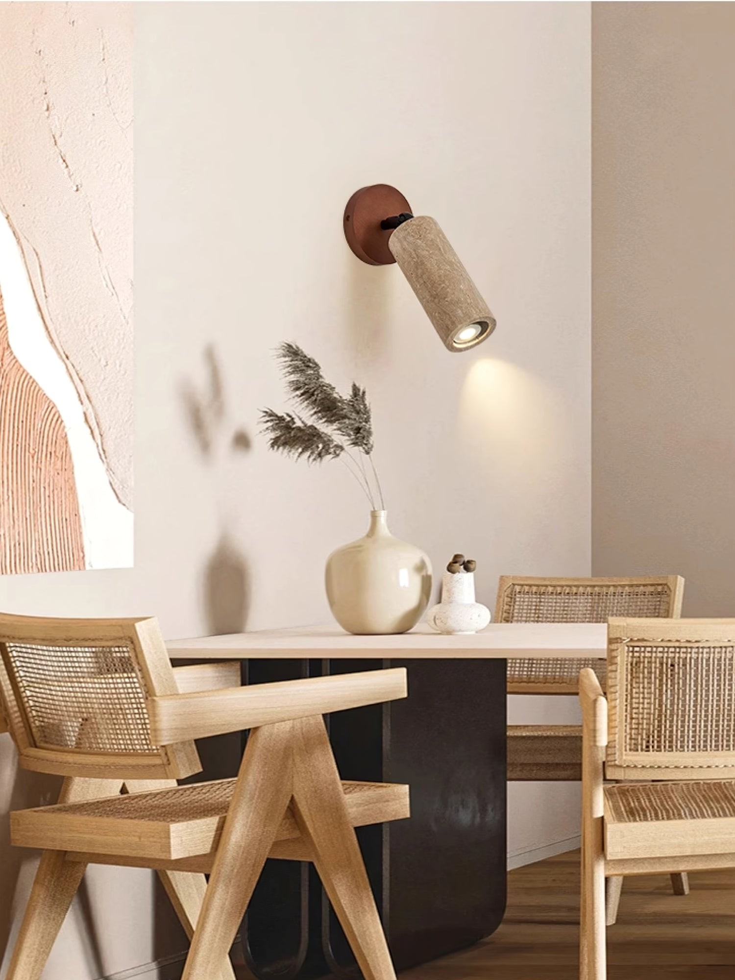 Wabi-Sabi Travertine Adjustable Wall Lamp K745