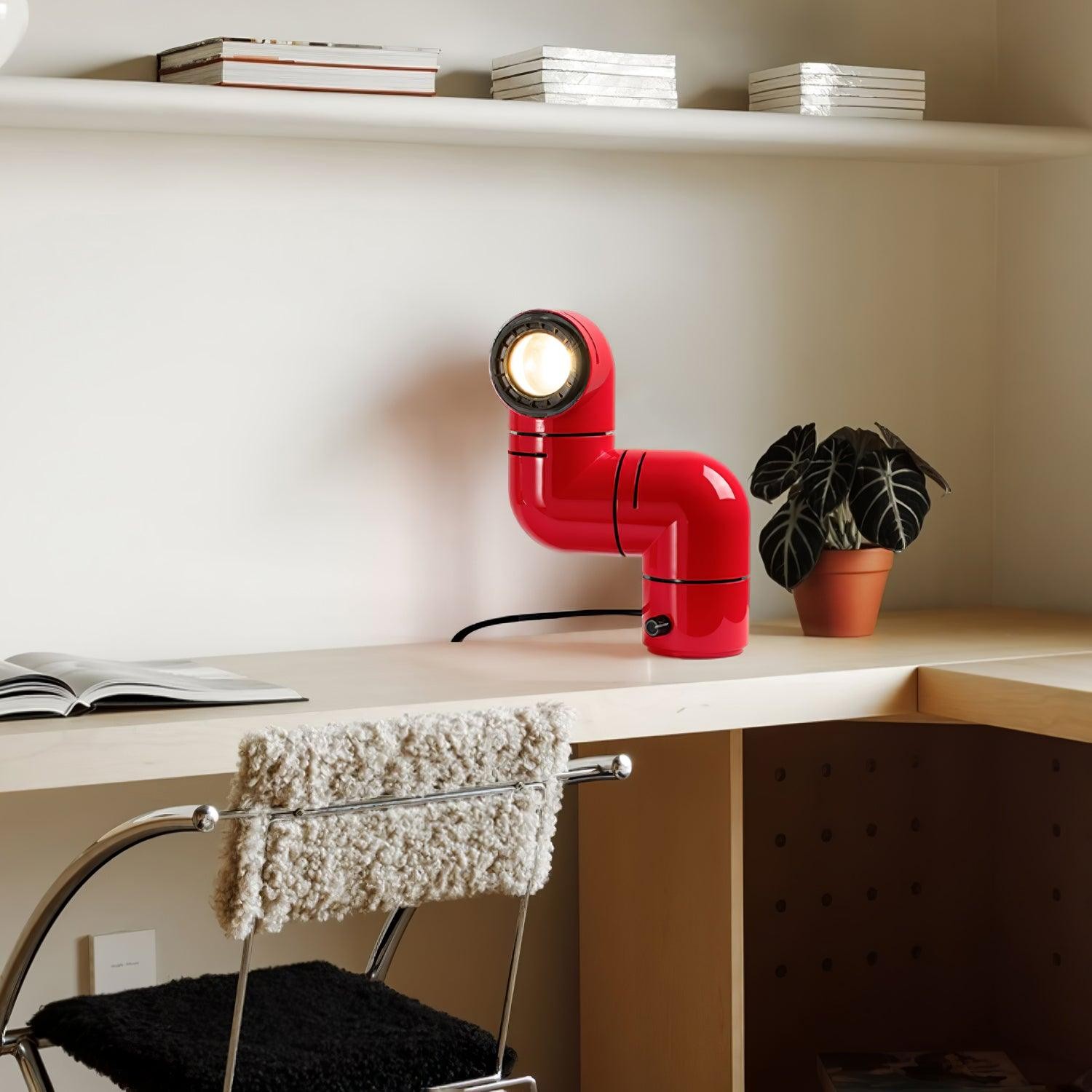 Red Tubular Table Lamp Suitable For Bedroom K686