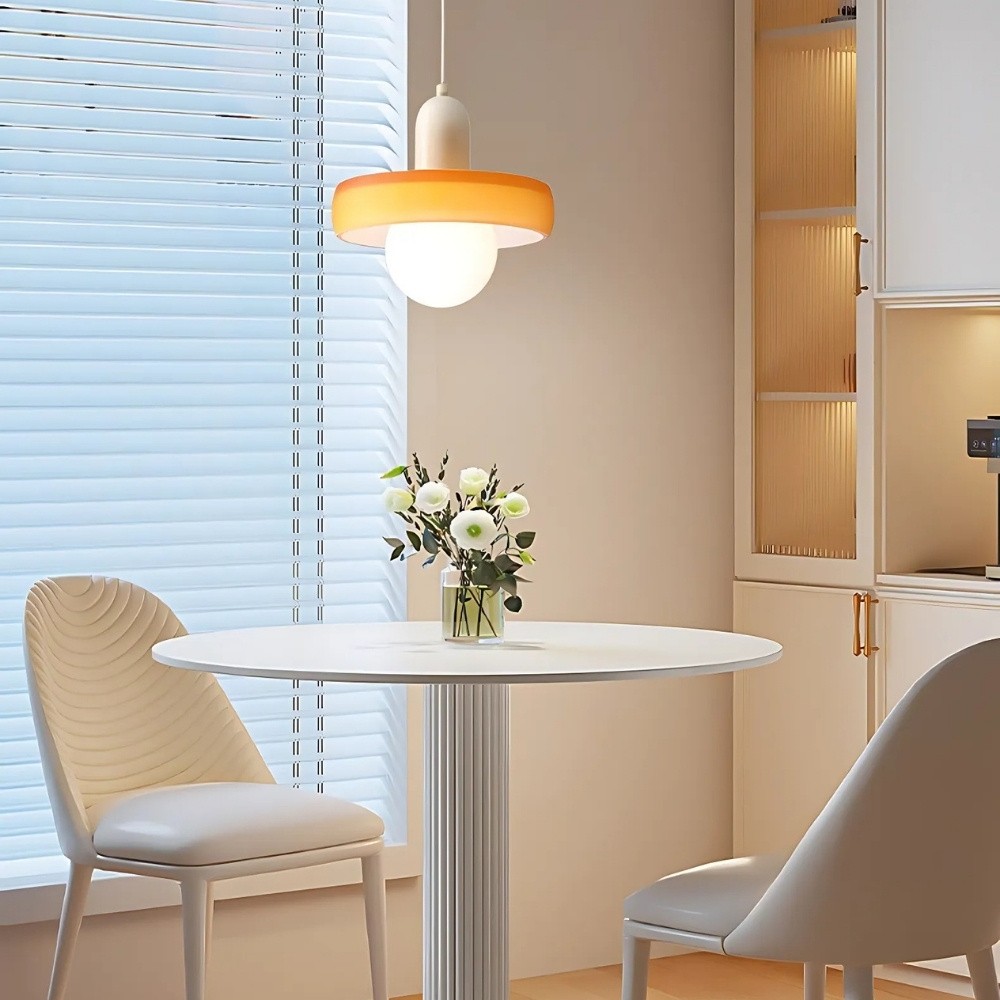 Modern Coloured Glass Disc Orb Pendant Light K926