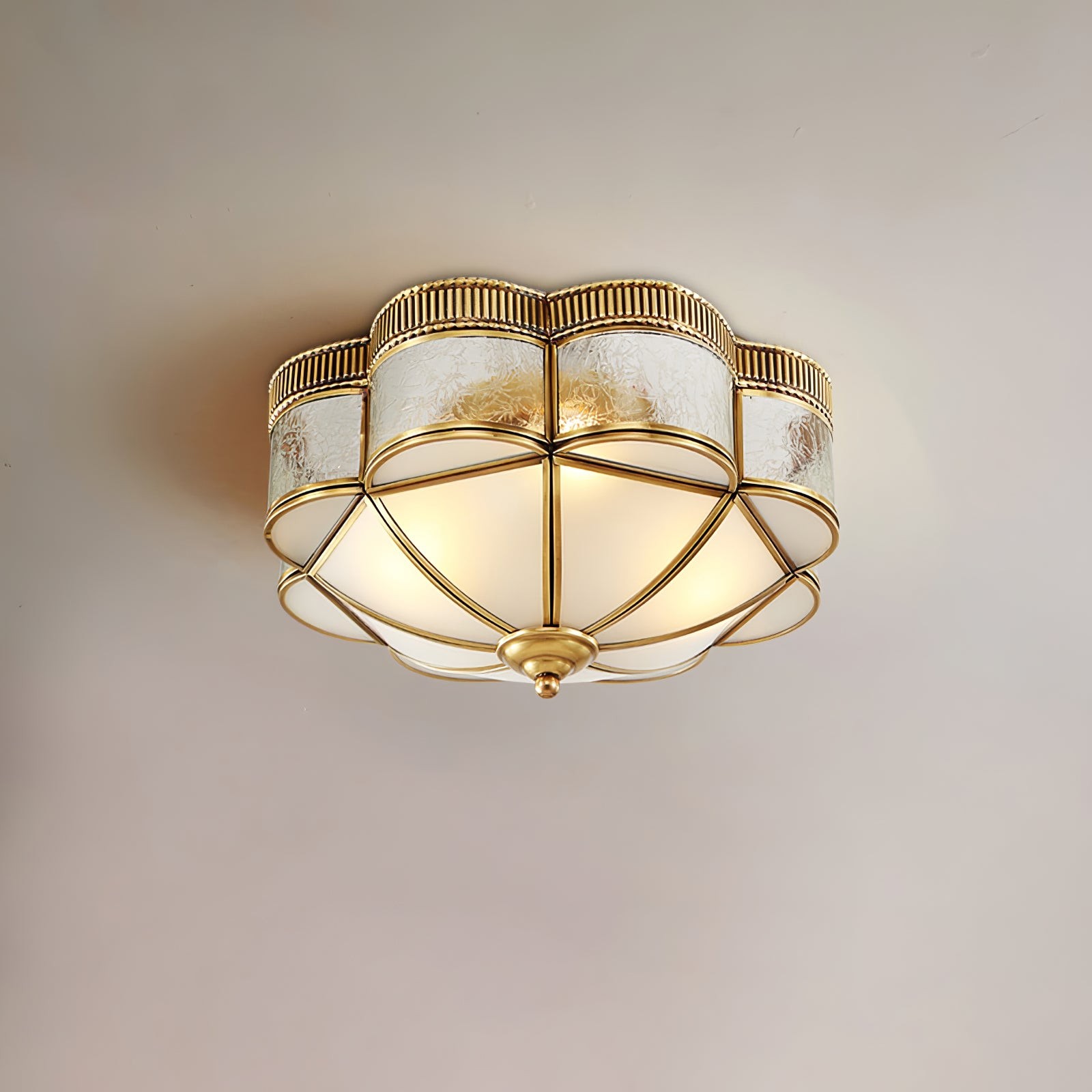 Brass Domed Flush Ceiling Lamp K274