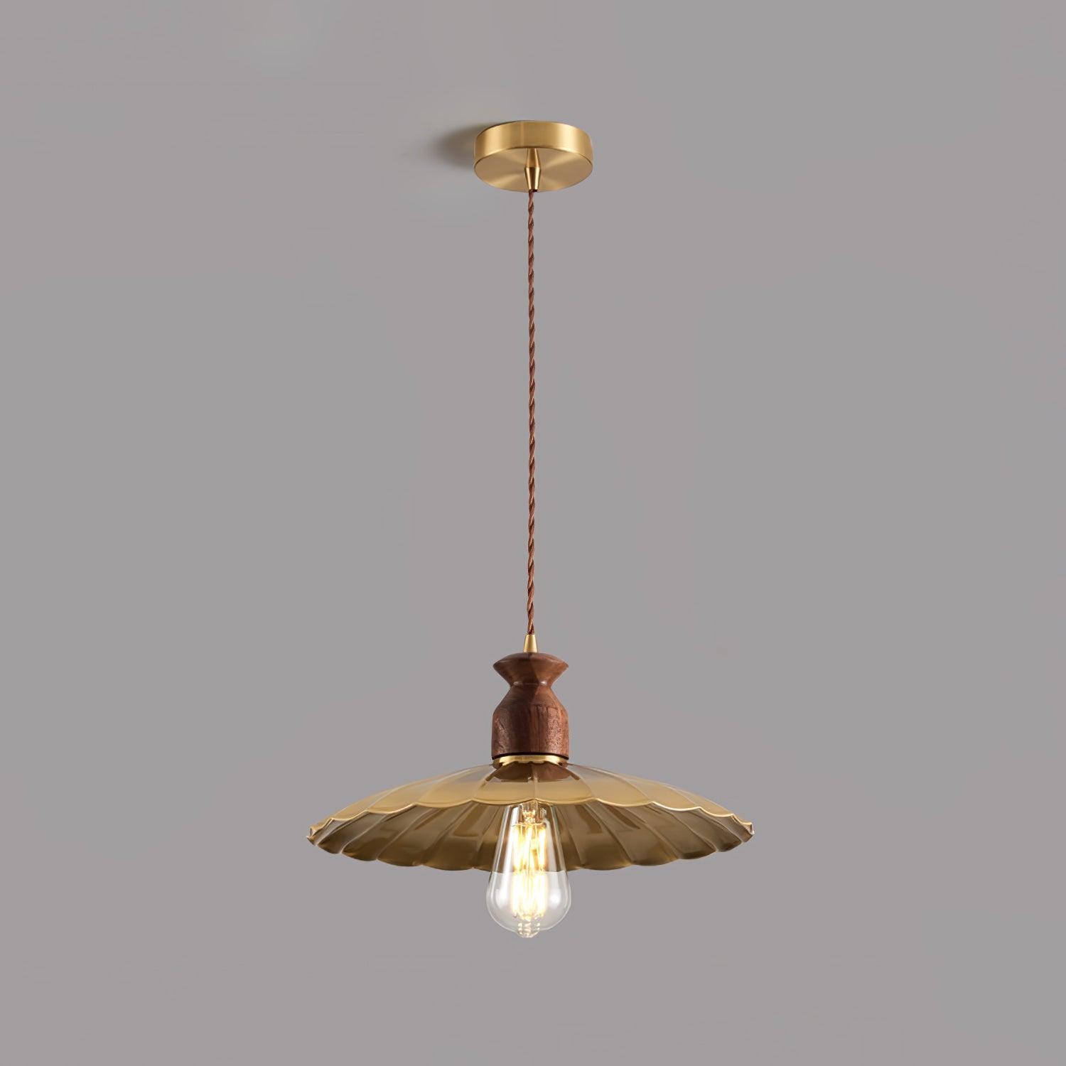 Round Brass Metal Badge Gold Pendant Lamp K272