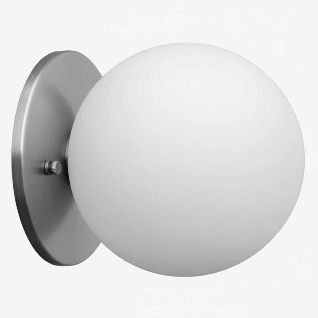 Glorica Glass Brass Wall Sconce - Frosted Globe Classic Light For Warm Ambiance K1530