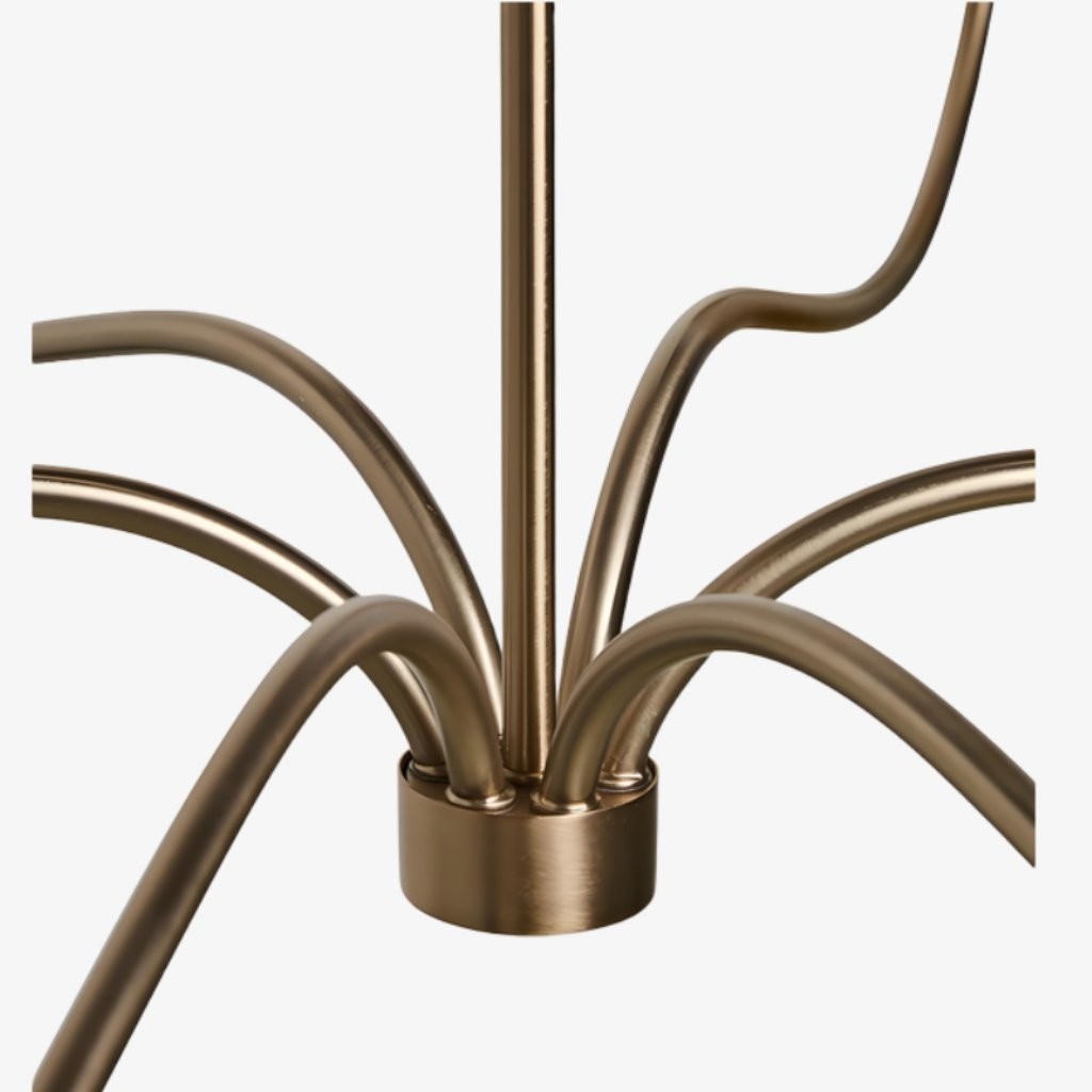Kysara Linear Chandelier - Curved Lamp Arms and Fabric Shades are Suitable for Living Rooms or Dining Rooms K1653