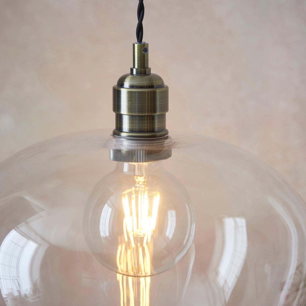 Clarione Height-Adjustable Glass Pendant Light - Classic Art Deco Light K2004