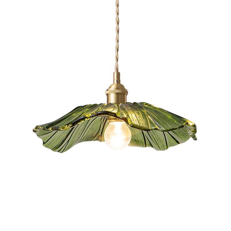 Lotus Retro Glass Pendant Light For Kitchen