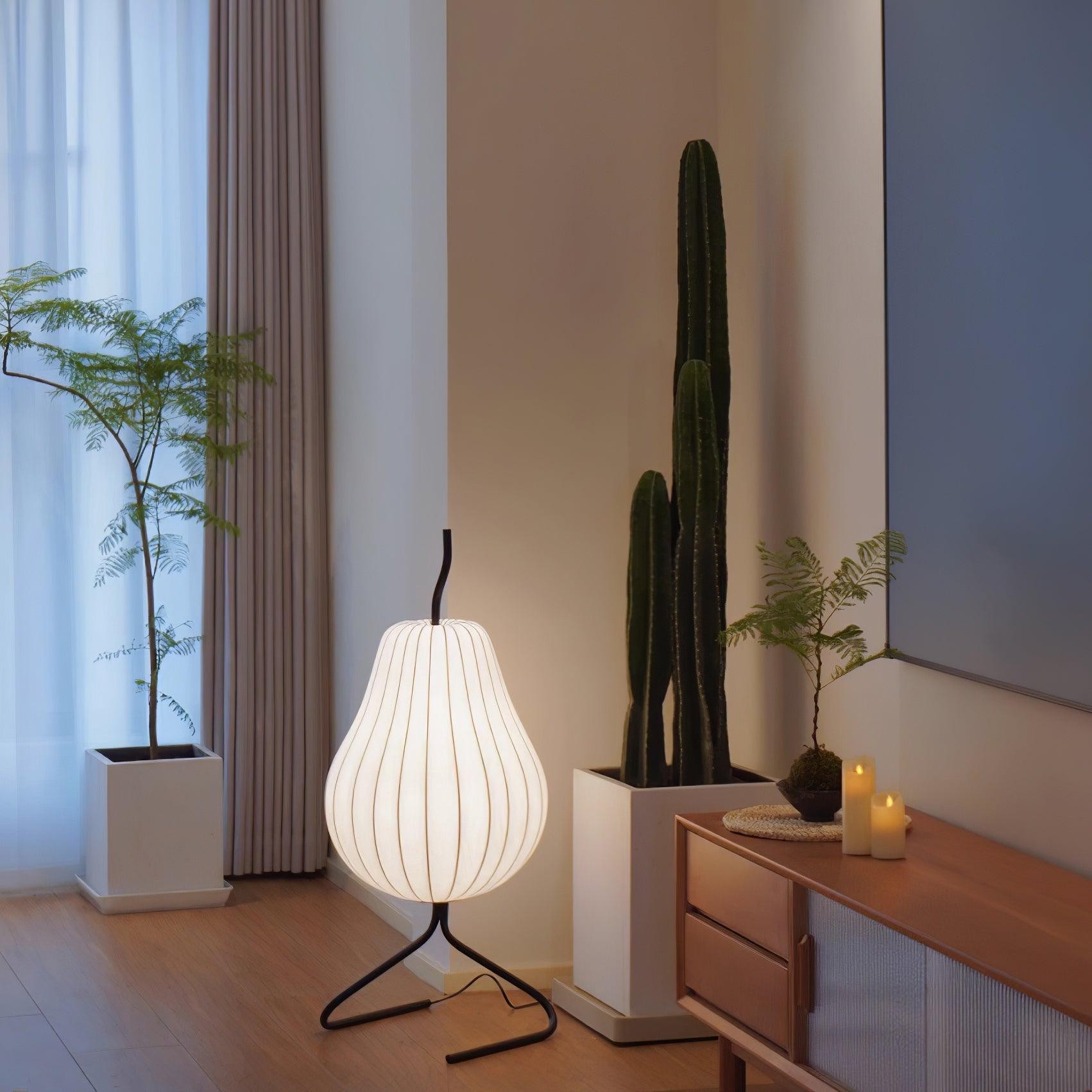 Pear-shaped Shite Floor Lamp Suitable For Living Room K581