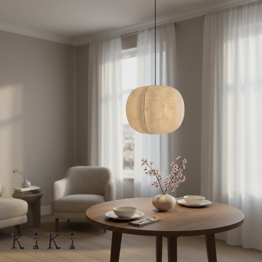 Diora Modern Silk Finish Pendant Lamp - Wabi Sabi Style Lighting for Interiors K1760