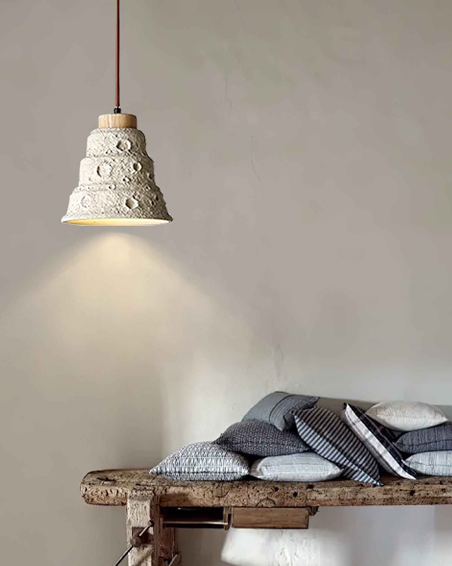 Japanese Wabi Sabi Cement Bell Shape Pendant Light K877