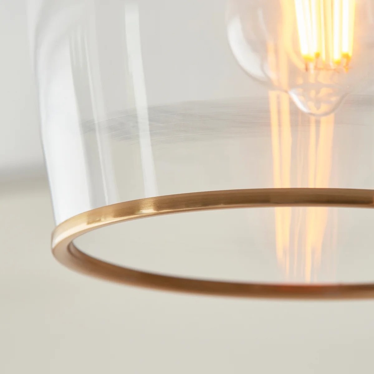 Brazara Dome Ceiling Light - Industrial Ribbed and Clear Glass for Living Room K1892