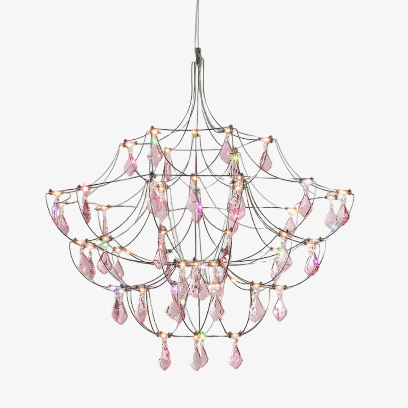 Crynora French Crystal Chandelier - Romantic Firefly Design in Luxe Style for Dining Room or Bedroom K2081