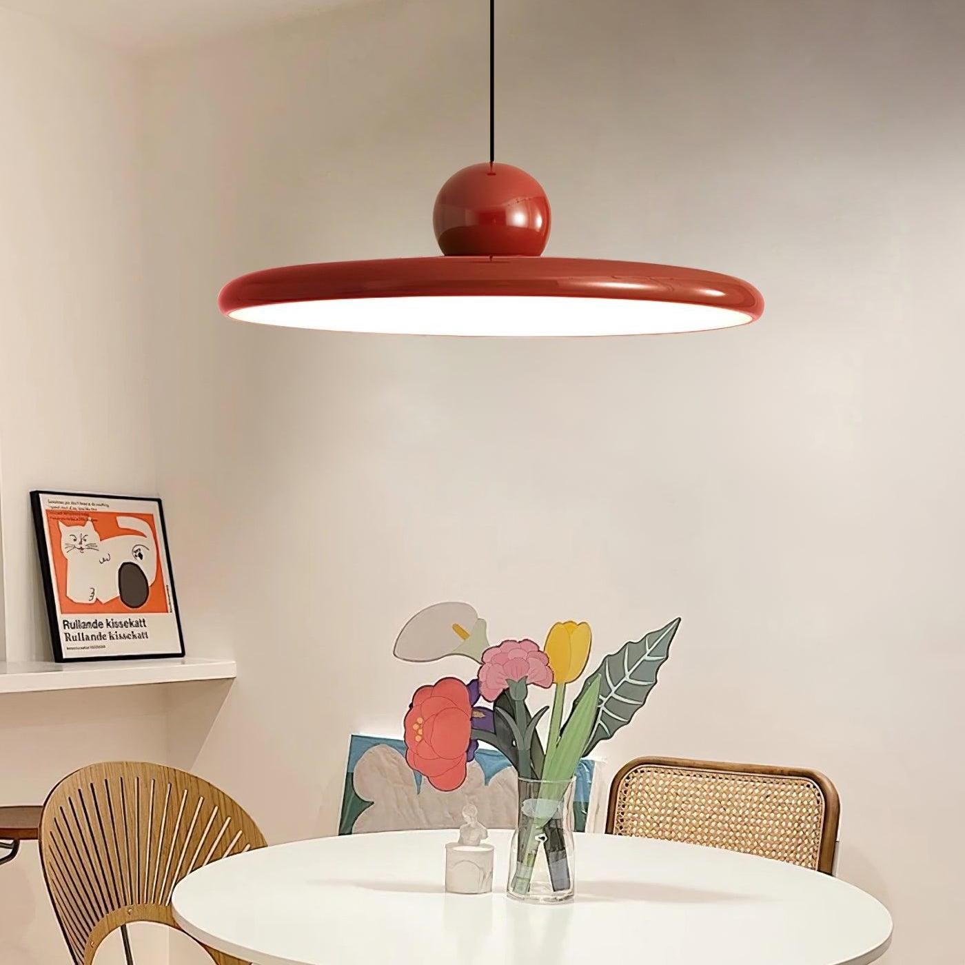 Minimalist Cream Style Flying Disc Pendant Lamp K790