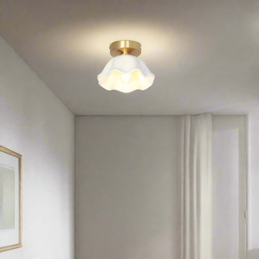 Blossom Glow Mid-Century Ceramic Ceiling Light D952