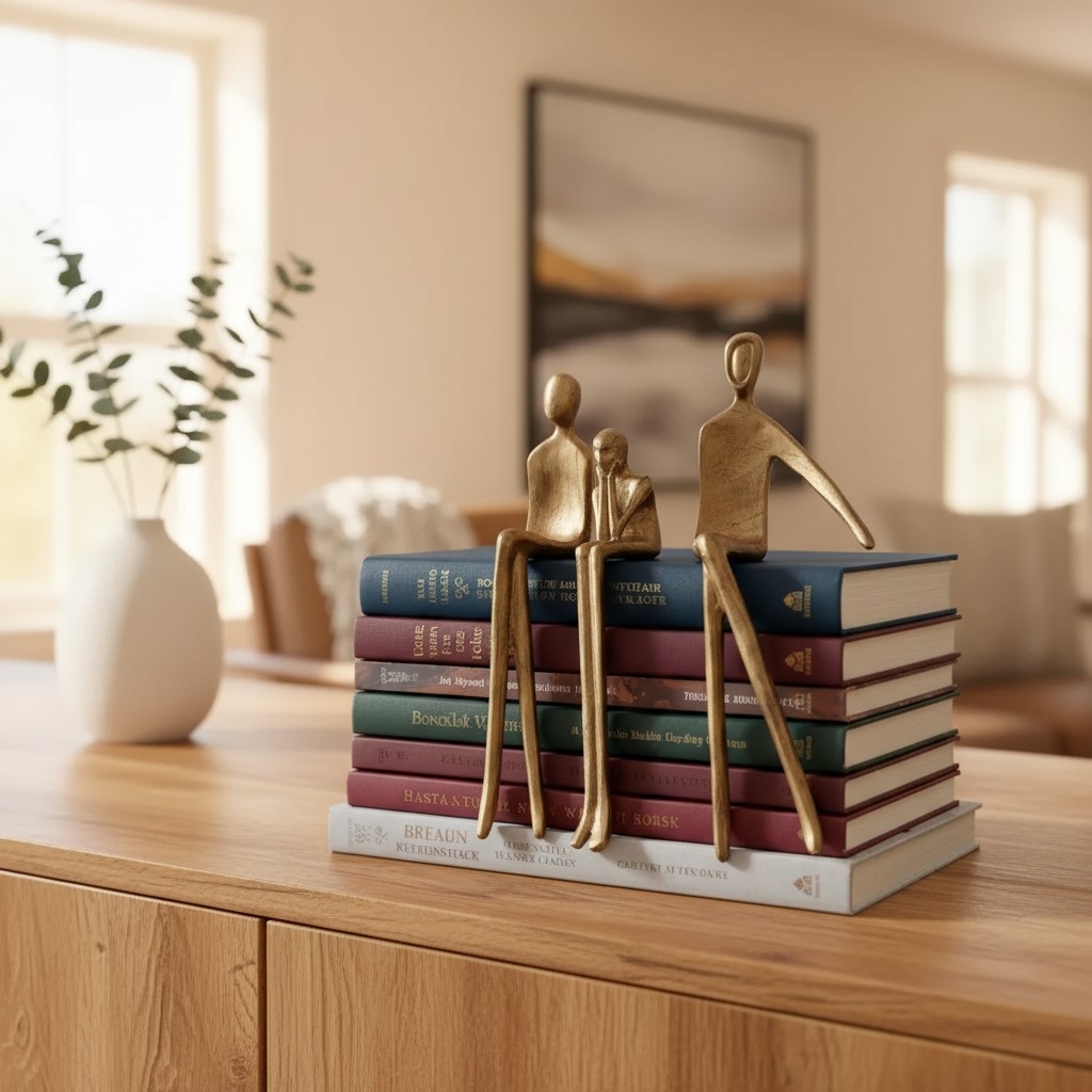 Floxo Artistic Desk and Shelf Figurine - Thinker and Lazy Dog Design for Bookshelves and Tables K2361