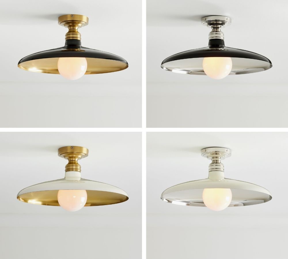 Forvara Farmhouse Metal Flush Mount Light - Black or White Ceiling Lamp K1332