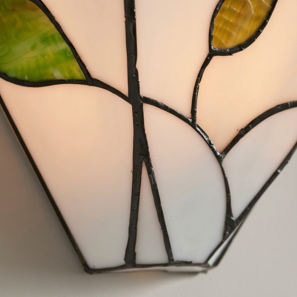 TF Botanica Stained Glass Floral Design Wall Light - Sconce For Hallway And Bedroom K1792
