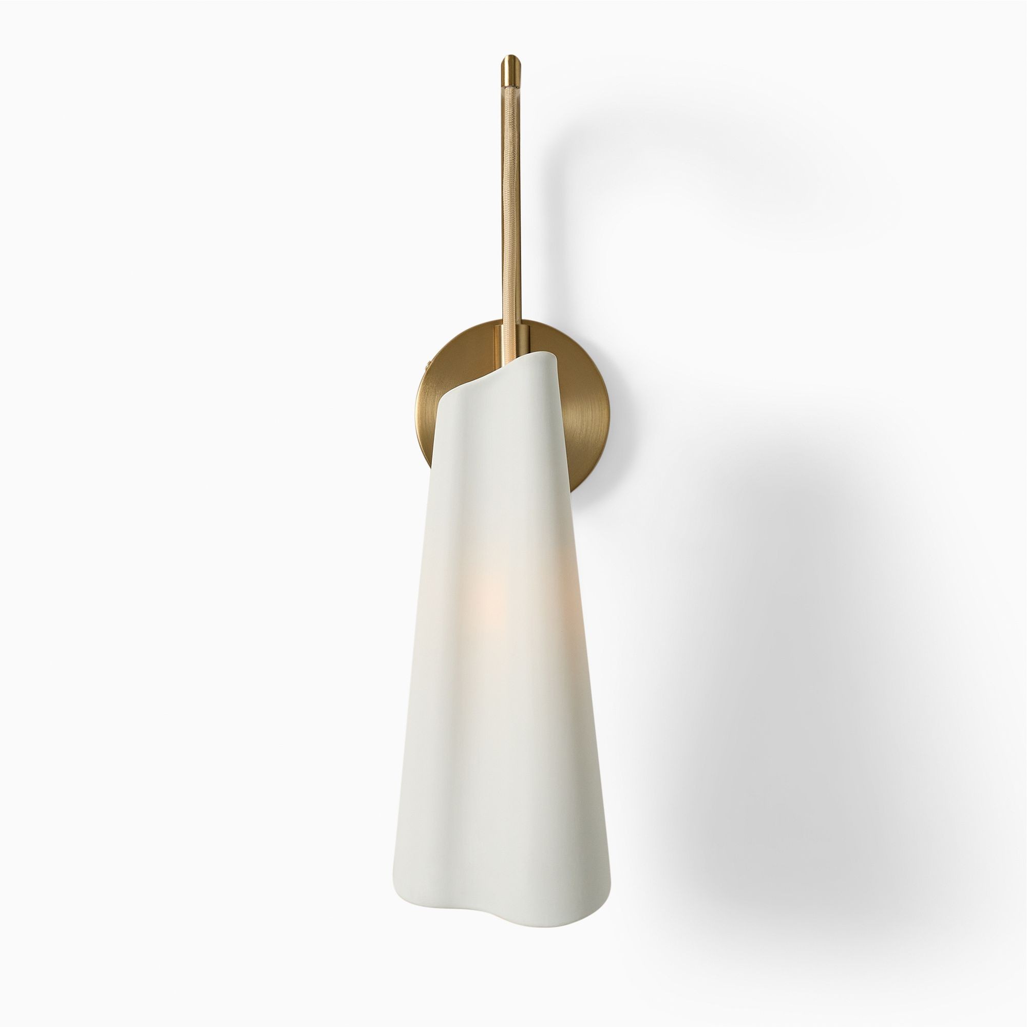 Orovia Sleek Wall Sconce – Ceramic Metal Champagne Brass K1275