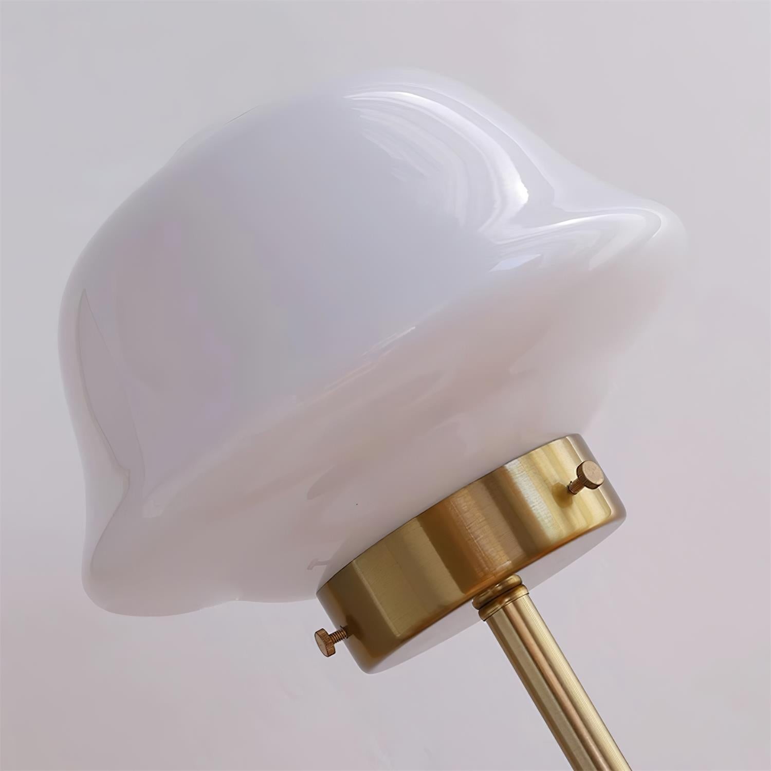 Mid Century Vintage Walnut Glass Table Lamp K323