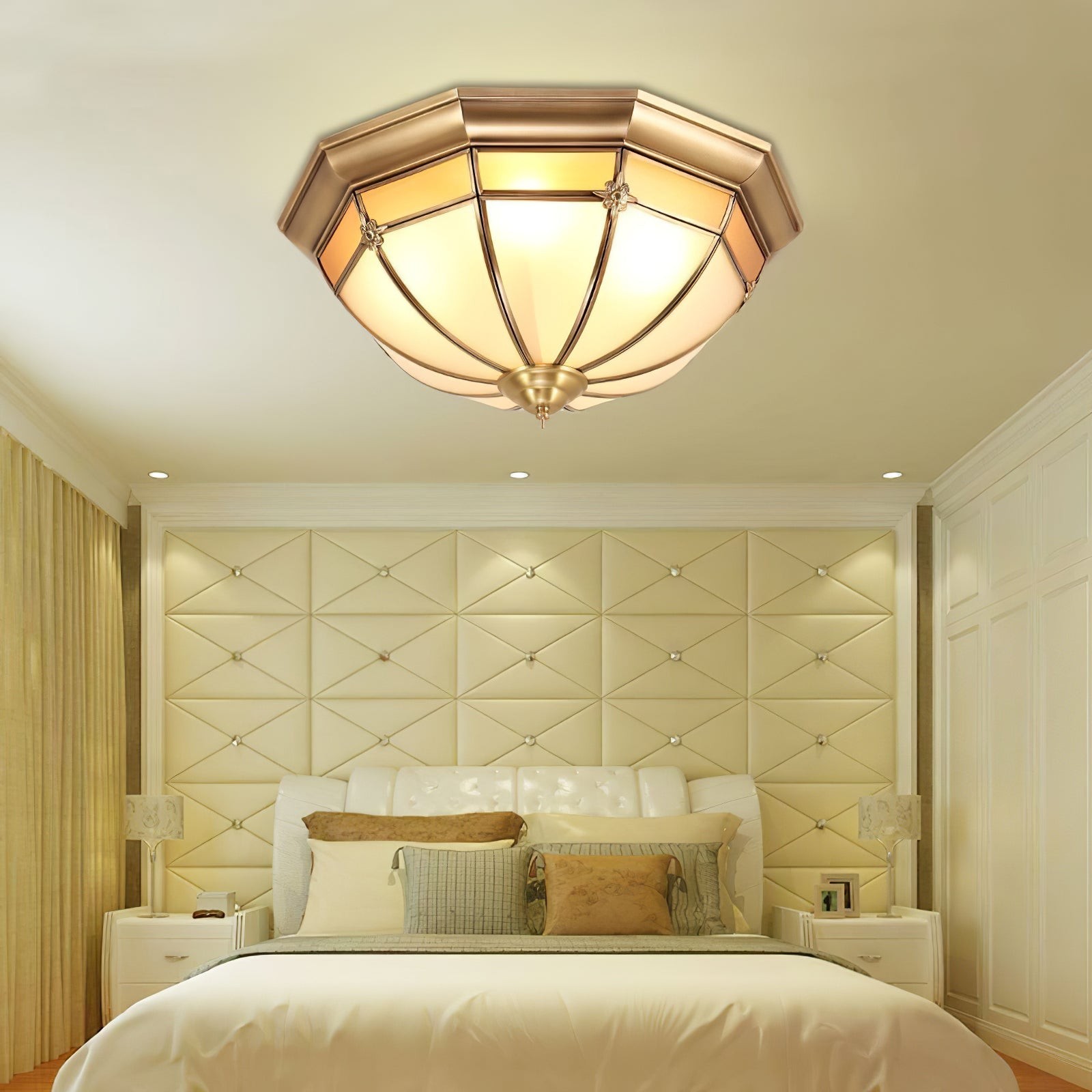 Dome Brass Flush Ceiling Lamp K350
