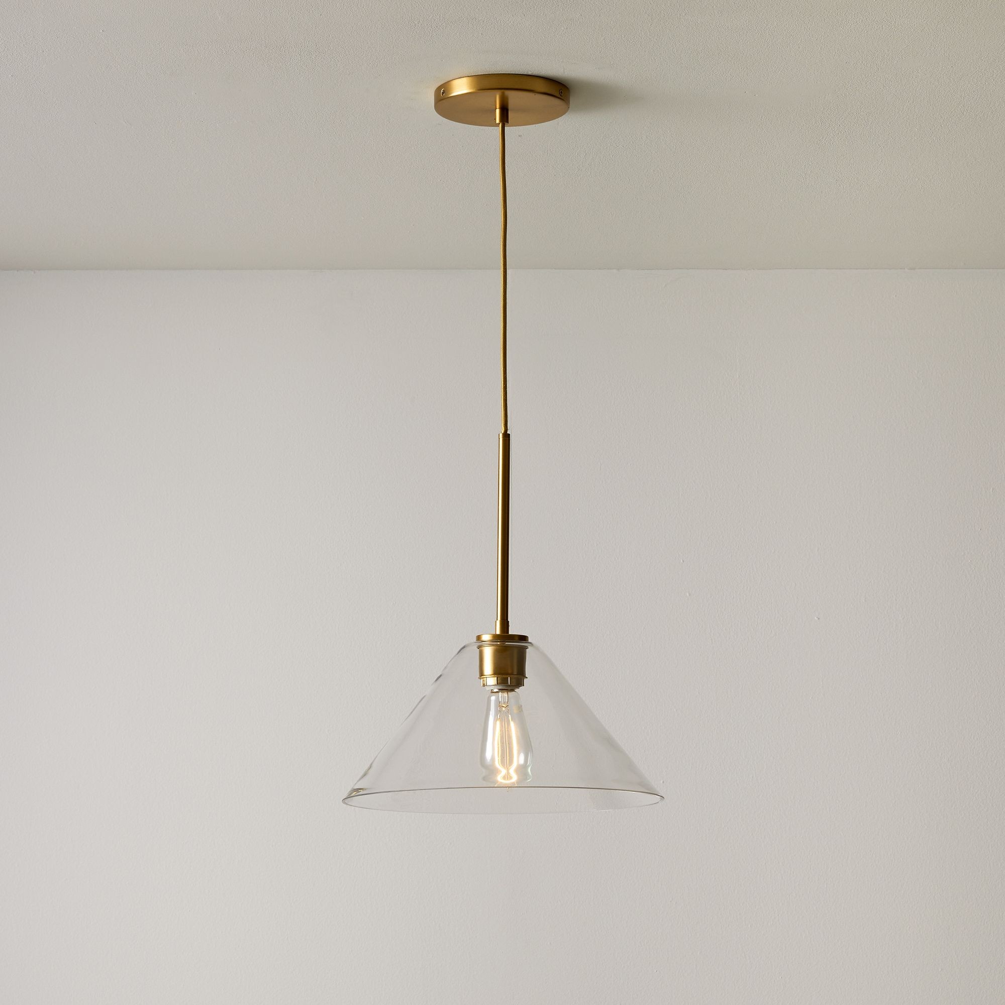 Conica Modern Glass Cone Pendant Light - Minimalist Hanging Lamp for Dining Room K1338