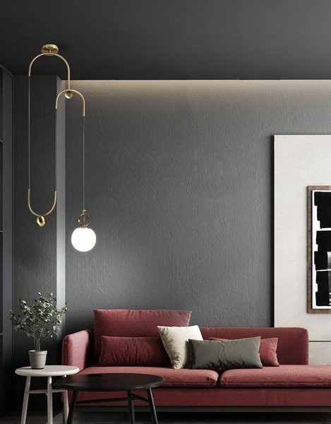 Glass ball pendant lamp