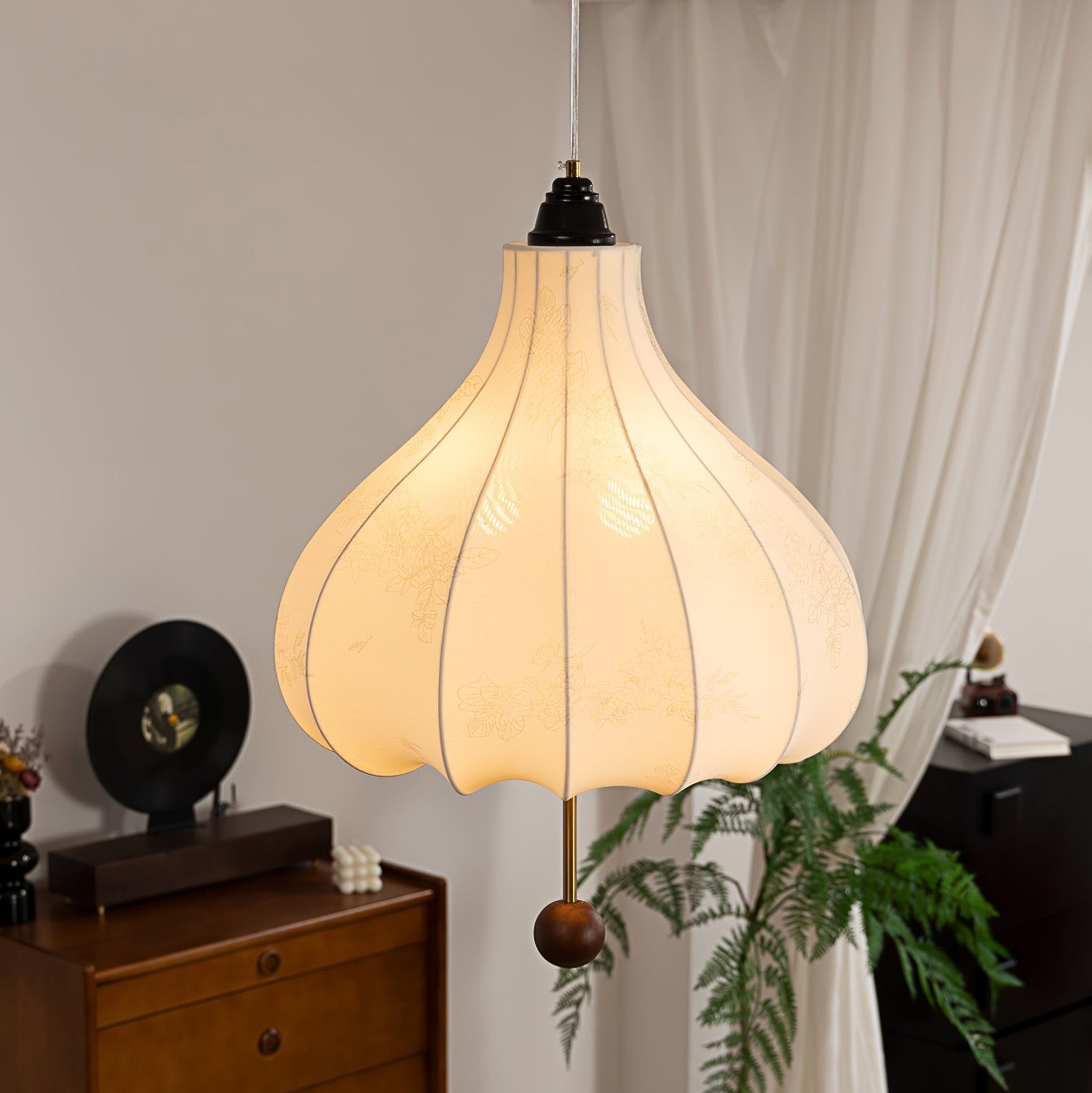 Retro Chestnut Fabric Pendant Light K318
