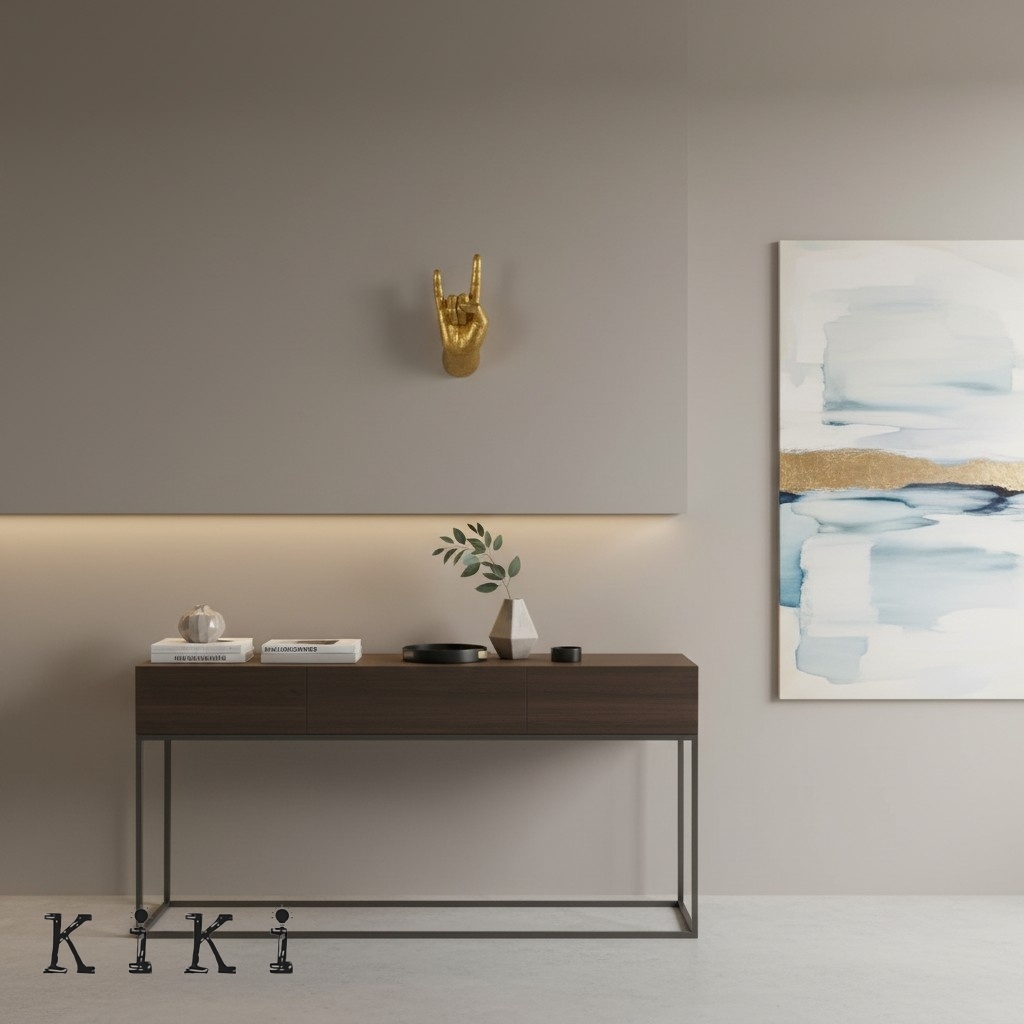 Kickra Minimalist Gold Wall Hands - Decorative Functional Wall Hooks for Shelves Entryways K2362