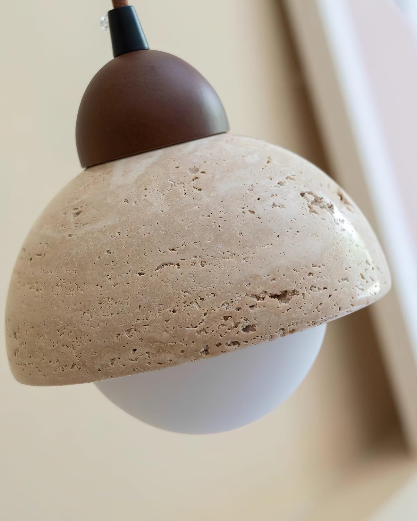 Yellow Travertine Wabi-Sabi Style Pendant Lamp K670