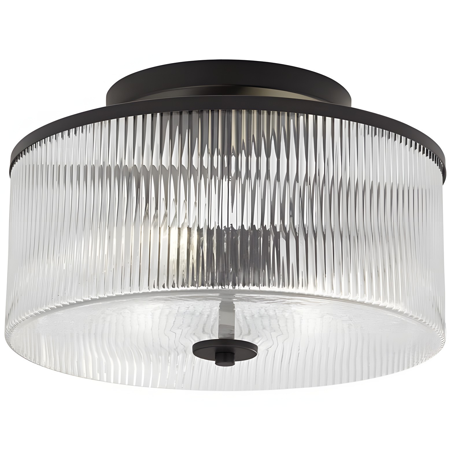 Claude Farmhouse Striped Glass Drum Ceiling Light K919
