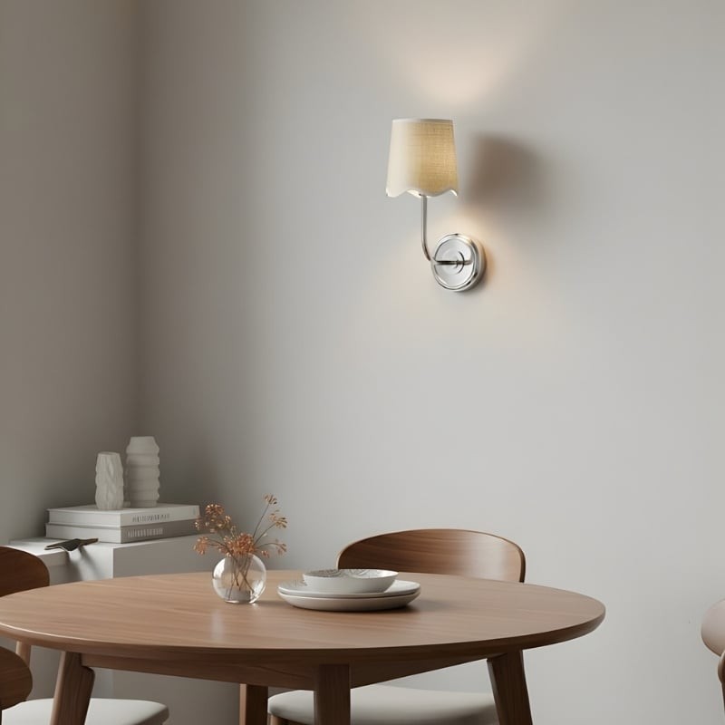 Glissum Elegant Fabric Shade Wall Light - Contemporary Wall Fixture for Bedroom and Hallway K2101