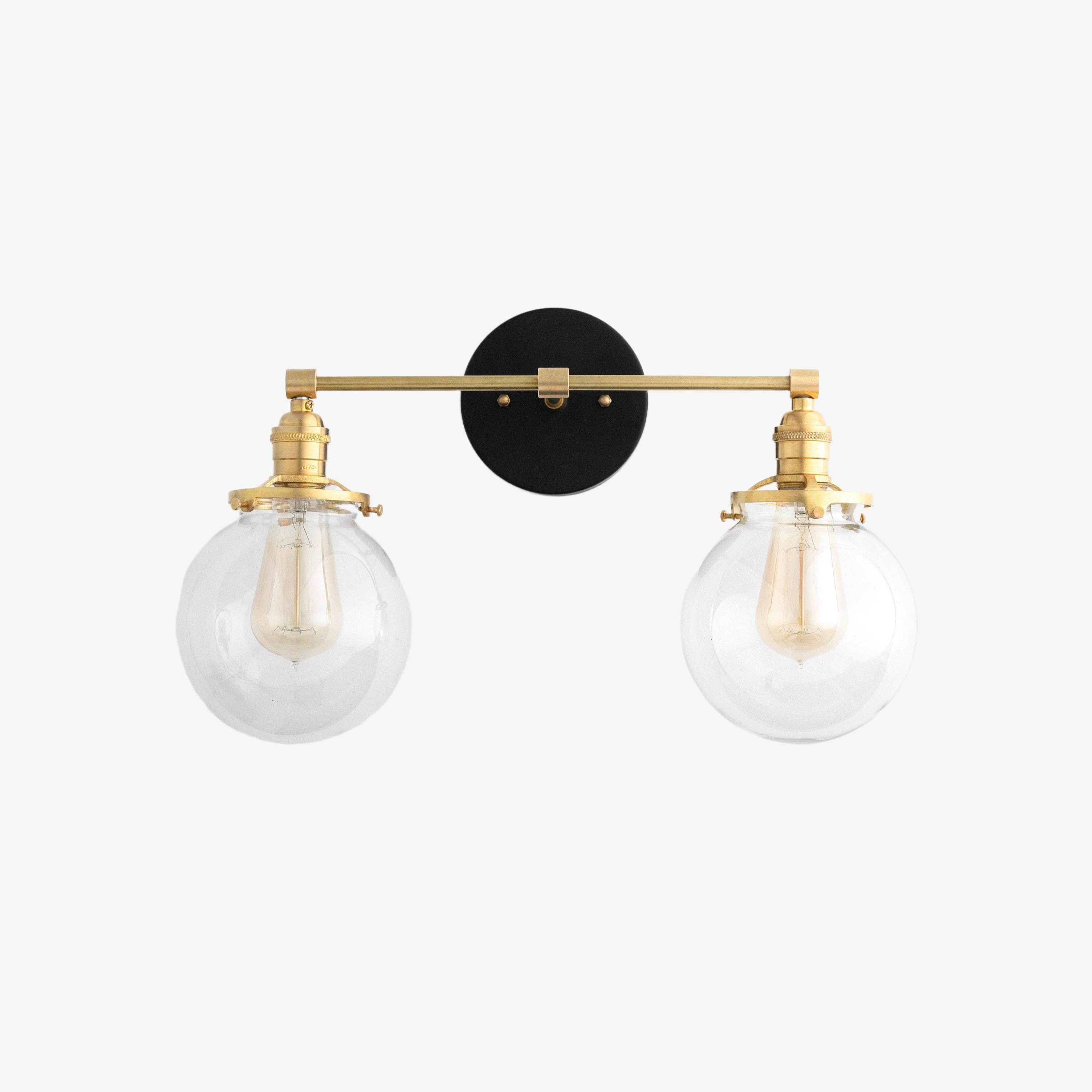 Lumio Globe Glass Globe Vanity Light - Modern Two Light Bathroom Sconce K1432